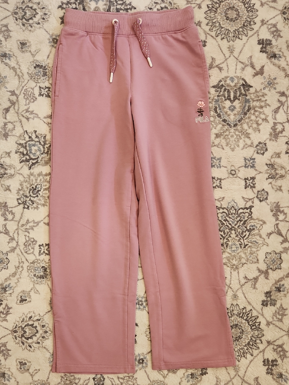 Fila Girls' Rose Pink Jogger Pants with Drawstring 10/12